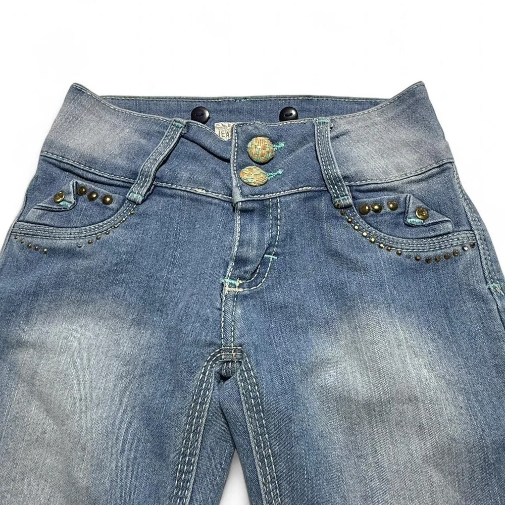 2BJ Jeans Style Girls Size 8 Embellished Butterfly Back Pocket Denim